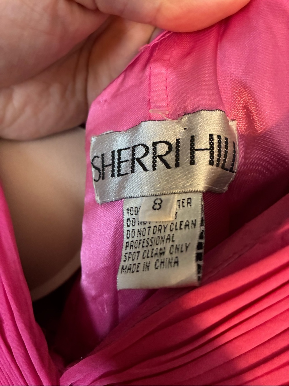 Strapless Sweetheart Chiffon Evening Dress in Hot Pink Sherri Hill (read!) - Picture 7 of 8